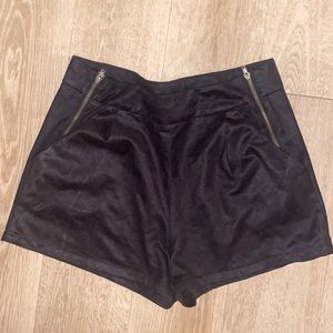 Velvet high waisted shorts